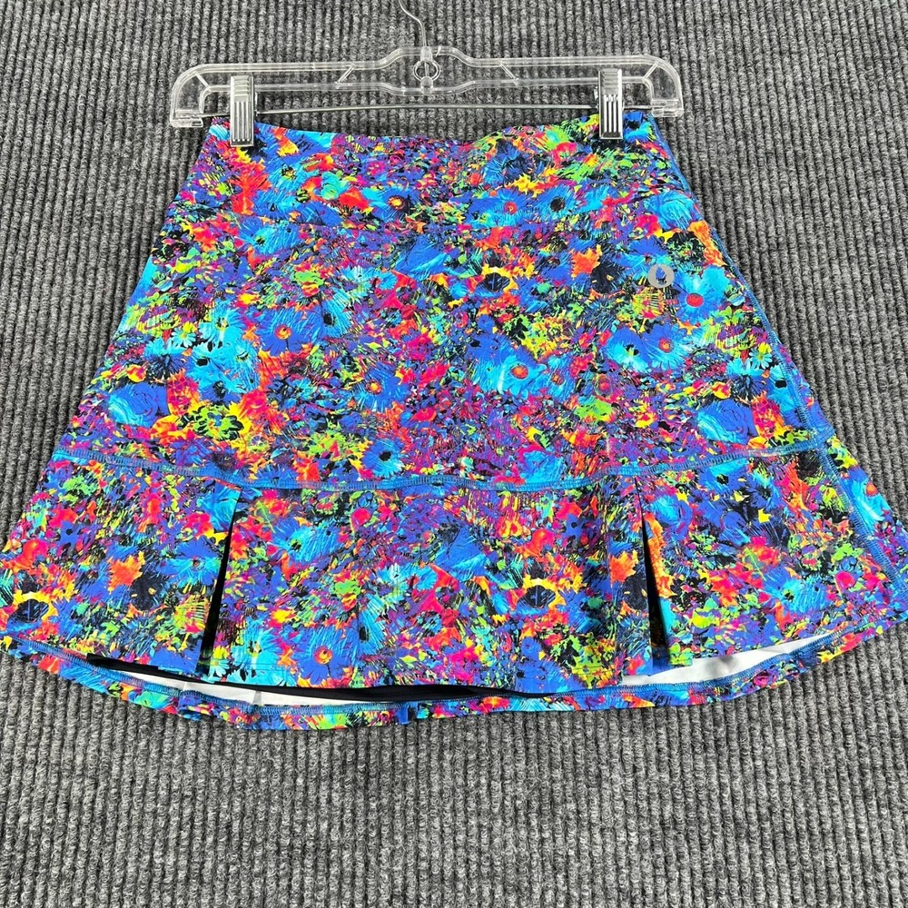 DonaJo Skirt Skort Womens Size 1 Blue Abstract Lined Tennis Golf Pickleball
